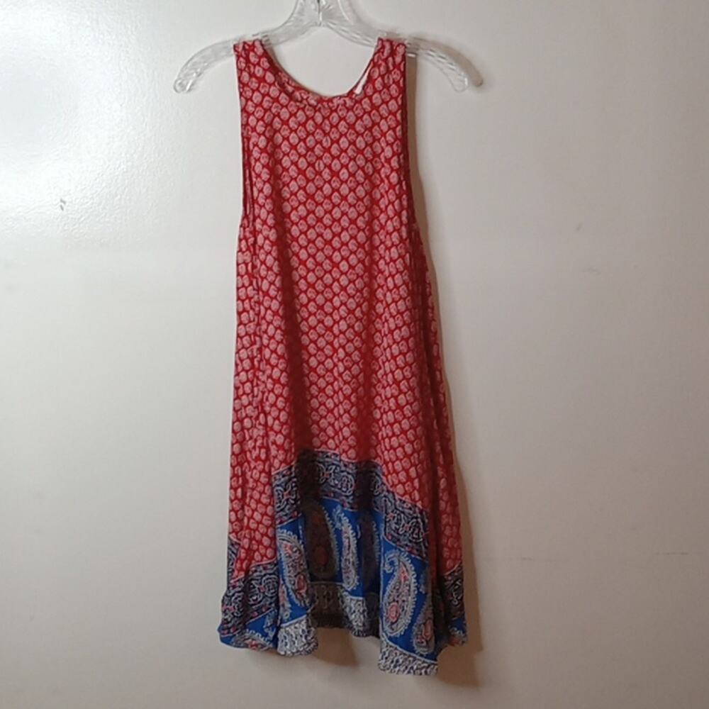 Beach Lunch Lounge Red White Blue Paisley Dress or Coverup Size S/P